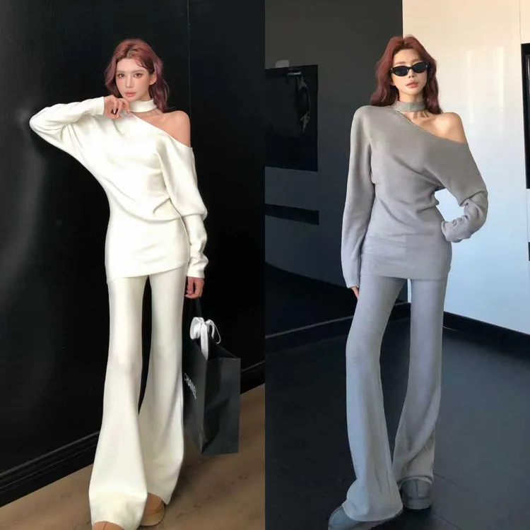 婉君【瘦瘦装】自发热“320g羊毛”显瘦百搭休闲套装LWJ25D4TZ4318