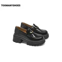 Toomanyshoes女鞋25新款布鲁克林厚底增高乐福鞋一脚蹬小皮鞋