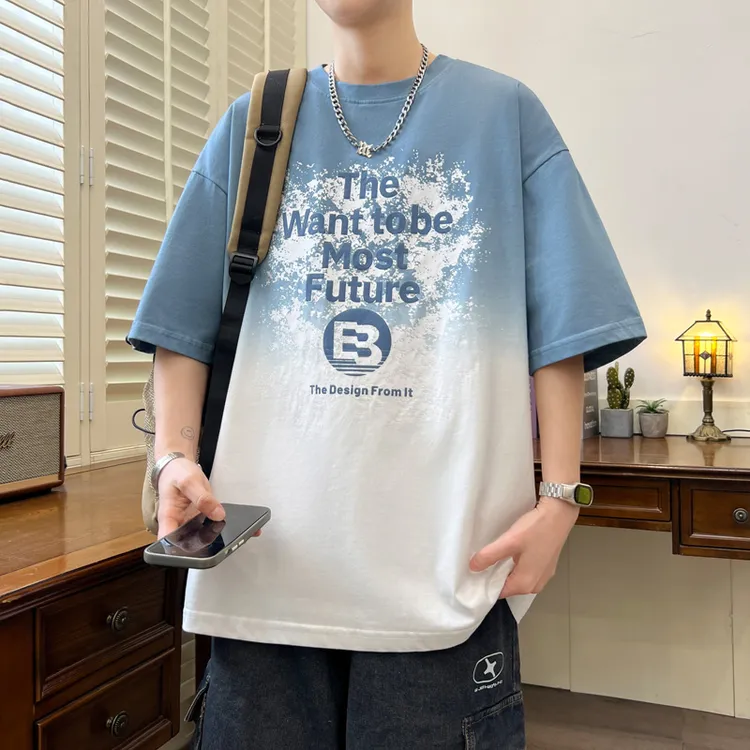 昀泽少年夏季新款男士短袖T恤港风时尚潮流学院搭青少年学生半袖