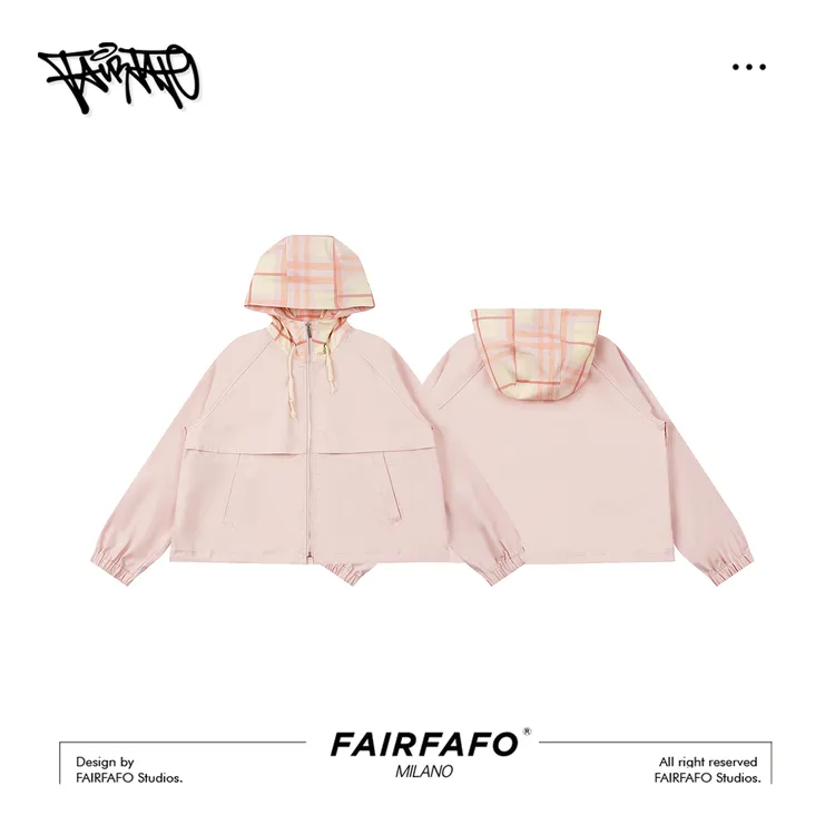 【粉色连帽短款外套】外套WTBL53140秋季户外宽松新款百搭出游外套