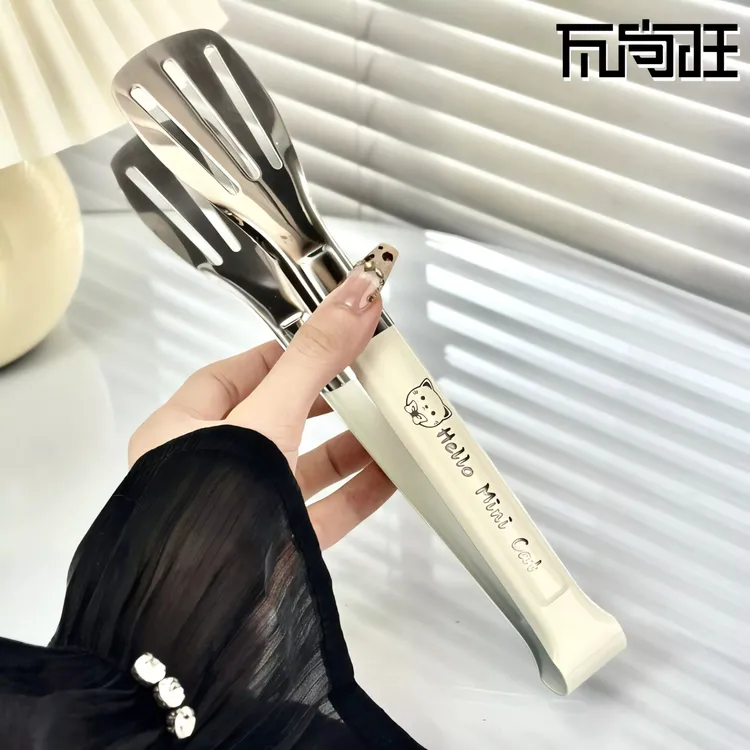 瓦尚旺不锈钢食品夹子防烫烧烤夹面包夹烤肉夹厨房食物夹牛排夹