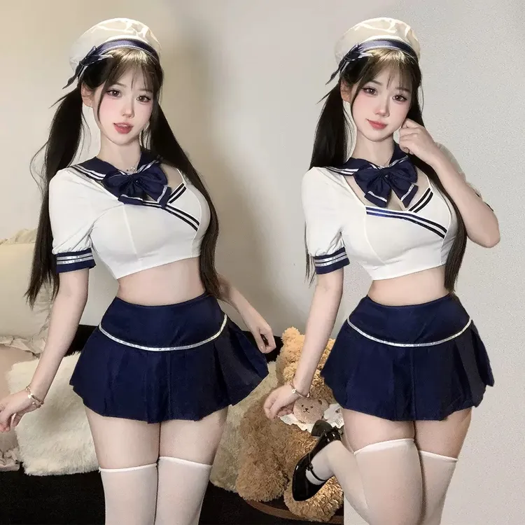 【私.密】纯欲水手修身水手蝴蝶结短款半身裙套装