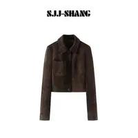 SJJ-SHANG【密语】复古美拉德风轻奢高级感皮衣短外套q135447p