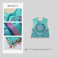 MNGATA G.宫小妍【湖蓝宝相】醋酸新中式中国风休闲百搭马甲5011756