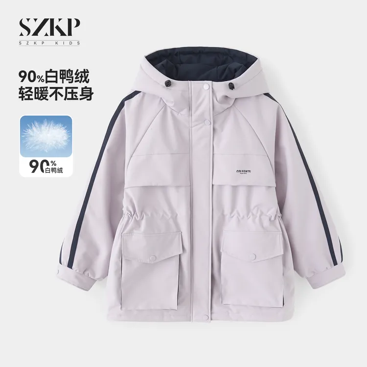 SZKP冬季新款女童保暖外套中大童时尚儿童羽绒派克服YNYD556831