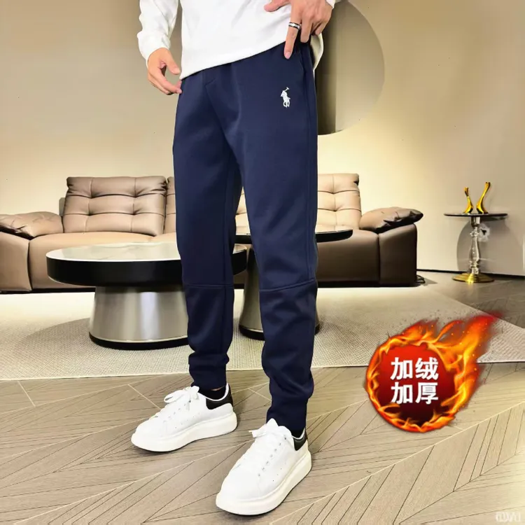 潮流休闲裤长季子裤男修身轻奢秋宽松潮刺绣休闲裤运动裤男洋气士