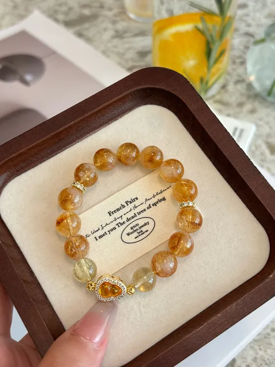 【财满贯】10mm+黄塔晶+10mm黄水晶 天然水晶手串商品图