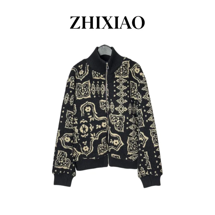 【ZHIXIAO】秋冬新款：拼色毛绒拉链外套TR983