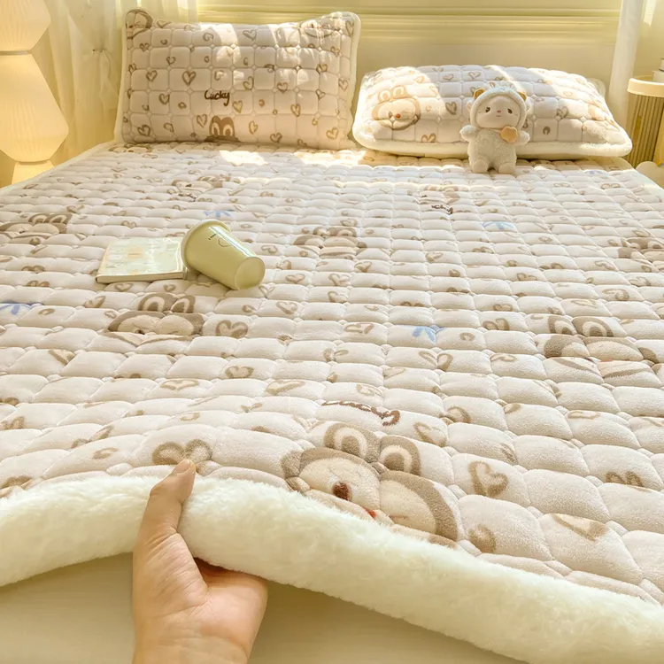 牛奶绒床垫褥子软垫家用加厚宿舍学生单人铺垫被冬季加绒毛毯床褥