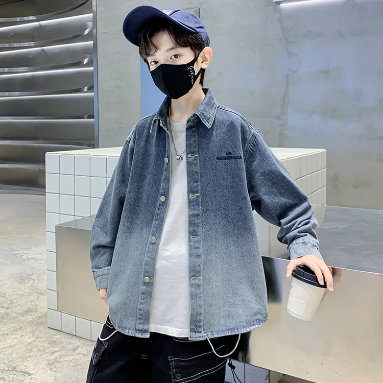 男童牛仔外套2025新款秋装儿童洋气休闲中大童牛仔衬衫长袖帅气潮