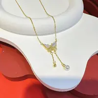 S925银镶17*14mm贝母蝴蝶套链HNZ9576