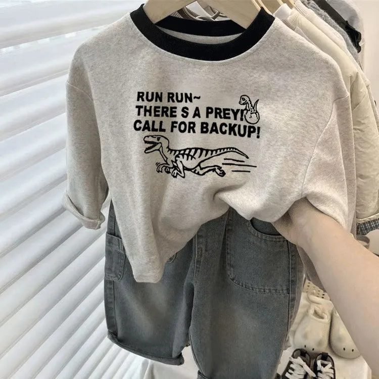 男童春秋T恤长袖2025新款潮流拉布布时髦上衣宝宝纯棉洋气打底衫t