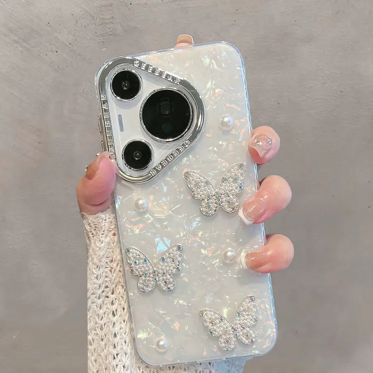 适用于华为pura70手机壳pura80半透明pro新款女pro+小清新por蝴蝶