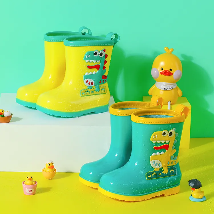 恐龙童款幼儿园儿童雨鞋防滑耐磨中大雨靴小童可拆卸绒水鞋幼童