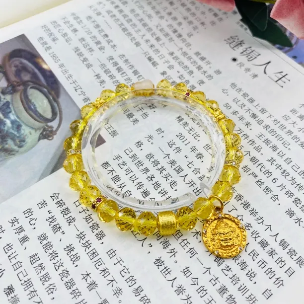【黄财神玉葫芦-黄水晶】纯天然水晶手串diy气质时尚轻奢百搭高级感