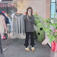 【纯熙+】秋季新款小鼠条纹T恤上衣女韩版宽松百搭
