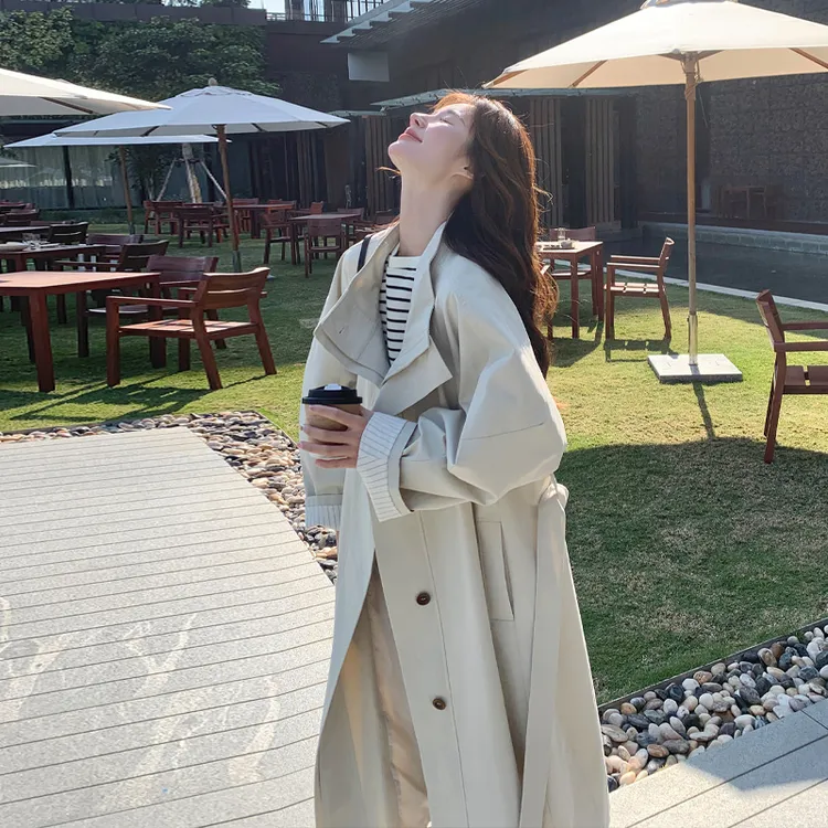 风衣外套女中长款2025春秋新款韩系高级感超好看今年流行休闲大衣