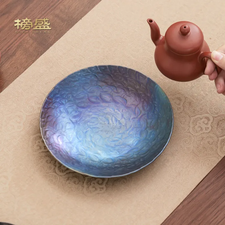 榜盛纯钛手工壶承茶道配件家用茶壶紫砂壶垫茶杯垫高端中式干泡台商品图