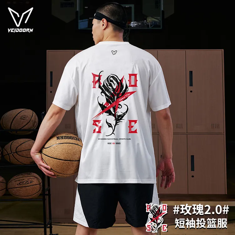 【星街战x维动联名限定】维动ROSE系列短袖潮流美式运动宽松圆t恤男