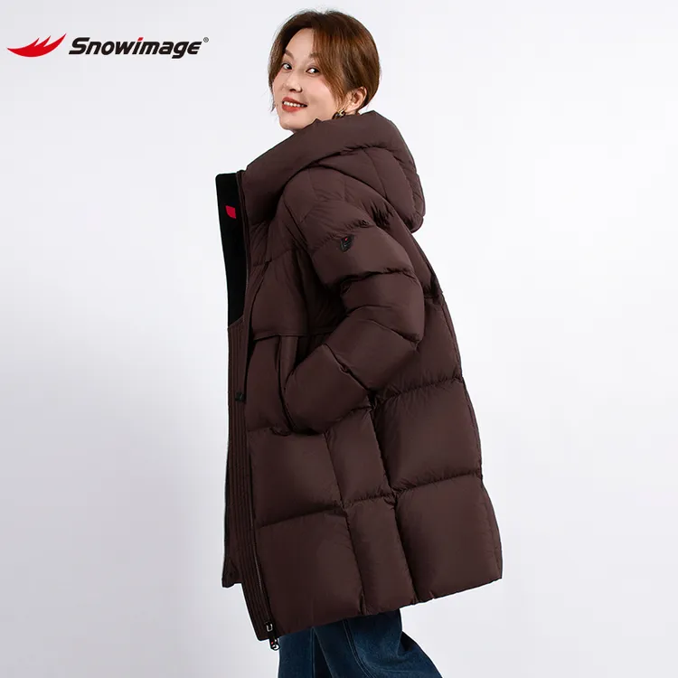 SNOW IMAGE【小龟背】加厚女装时尚宽松休闲外贸中长款户外羽绒服