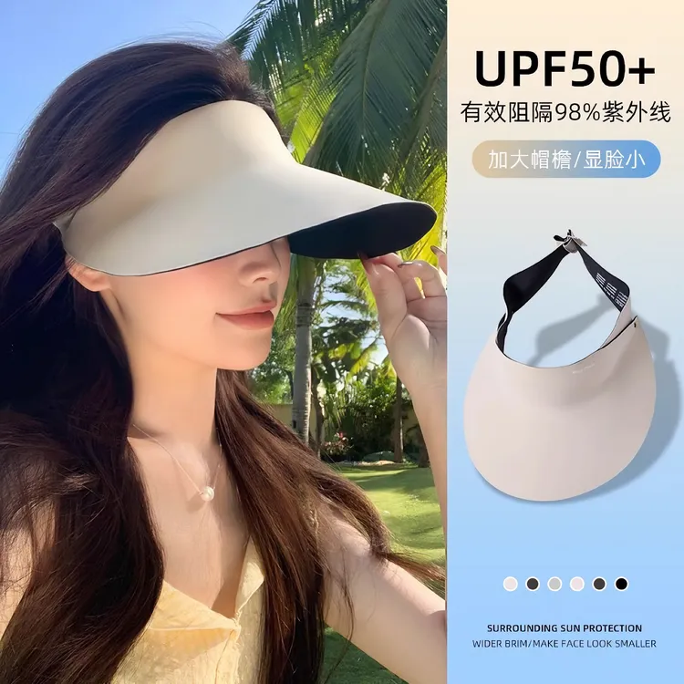 空顶防晒帽女2025新款高颜值夏季防紫外线户外遮阳太阳帽子显脸小