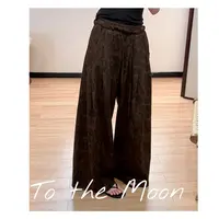Zoe 原创【秋天炒腰果】腰果花秋季百搭休闲裤麂皮绒长裤焦糖色