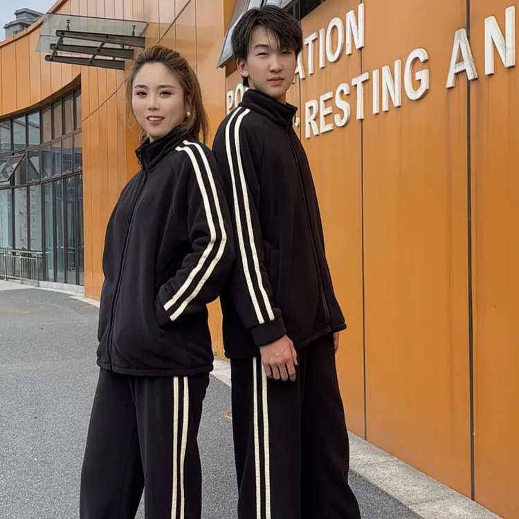 【2025原创运动新款】秋冬情侣款海豚绒拉链加绒外穿家居服睡衣套装