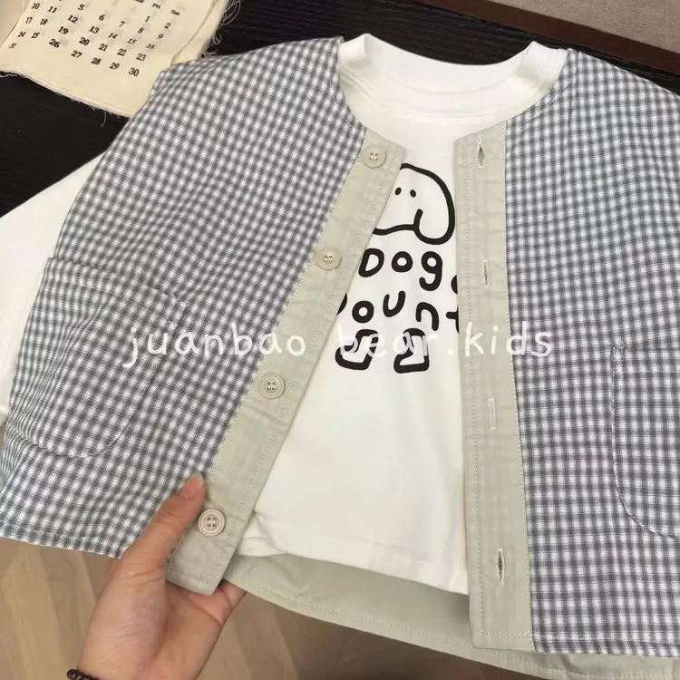 韩系双面卡通马甲2025秋冬背心韩版男童女童休闲上新品质童装