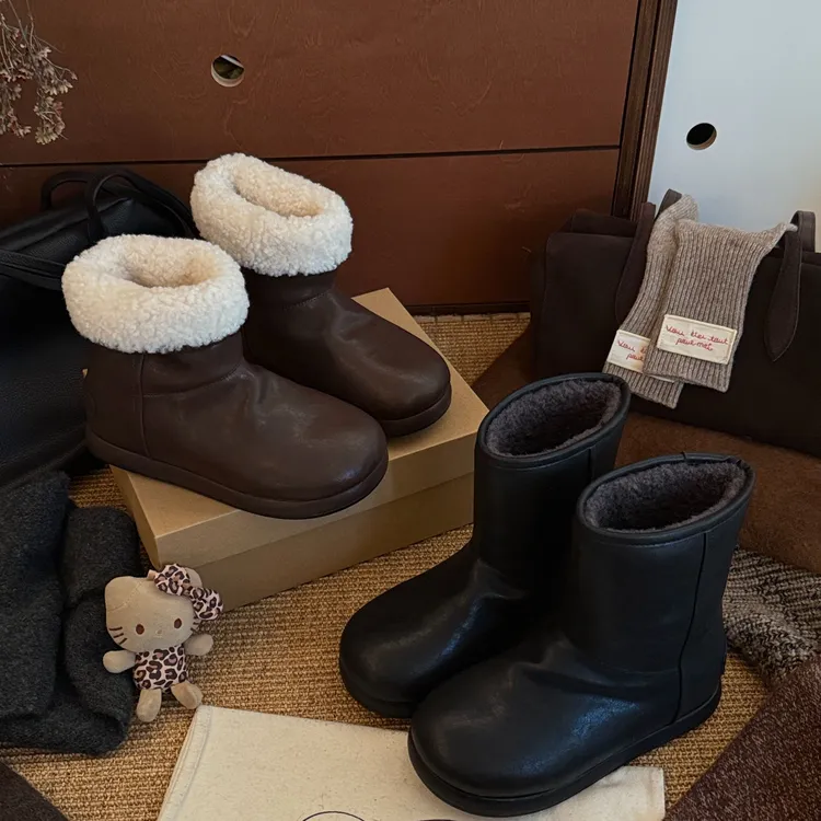 BAO/宝小姐2025冬毛绒厚里短筒保暖百搭舒适时尚雪地靴韩版加厚