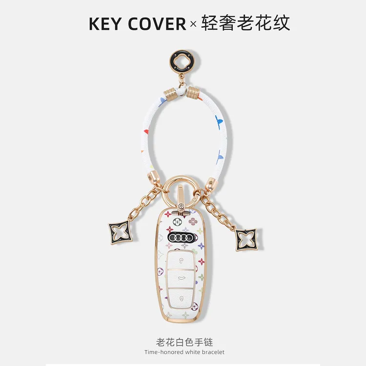 适用奥迪a6l钥匙套a4l专用a8/a3/a7l保护壳q7/6/8汽车q4etron男扣
