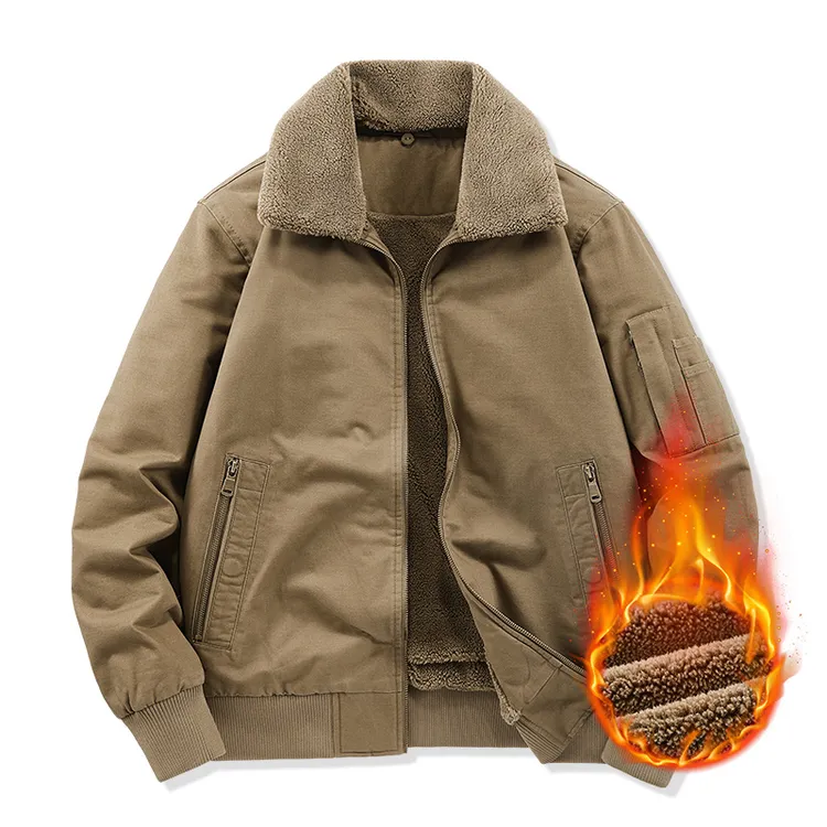 复古港风不起球冬季保暖加厚款夹克棉衣上衣外套休闲翻领加绒棉服