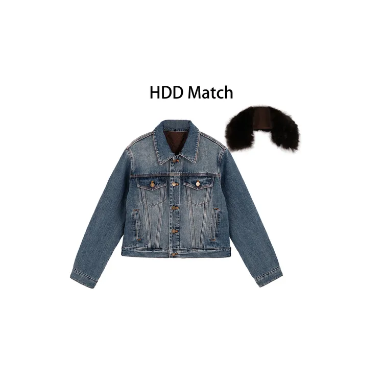 HDD- "牛仔序列" 棉 冬季女款毛领修身夹棉韩版牛仔外套  Y9464