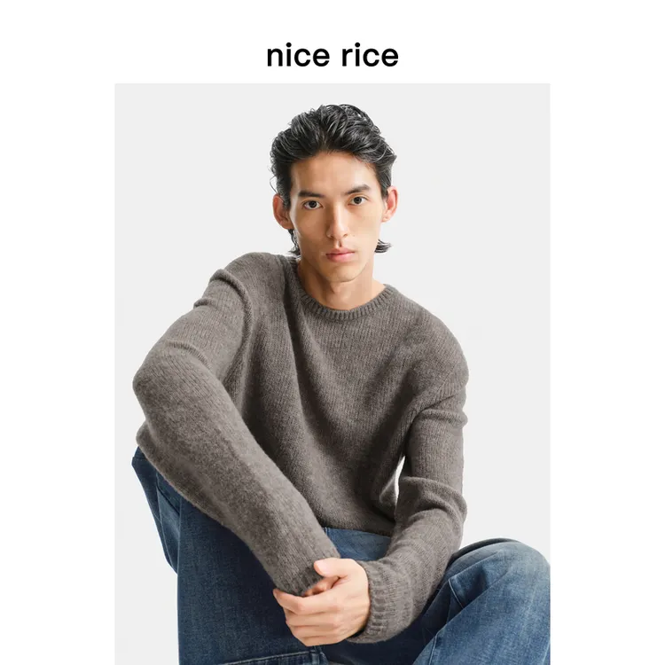 nice rice好饭 25秋季新品绵羊毛混纺直身轻薄圆领毛衫NHQ05010