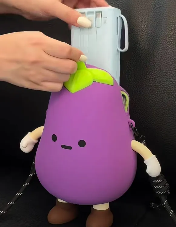 ININHOME茄子斜挎包蔬菜系列可爱零钱包单肩斜挎包创意手机包ZW