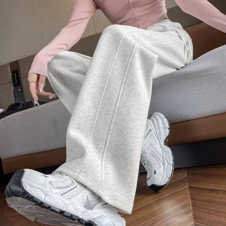 窄版阔腿裤女春秋2025新款垂感香蕉裤小个子九分高腰直筒美式卫裤