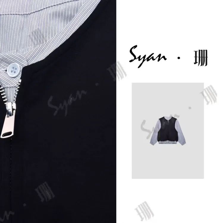 Syan【双子星】秋季新款时尚百搭小众假两件轻奢款设计感卫衣