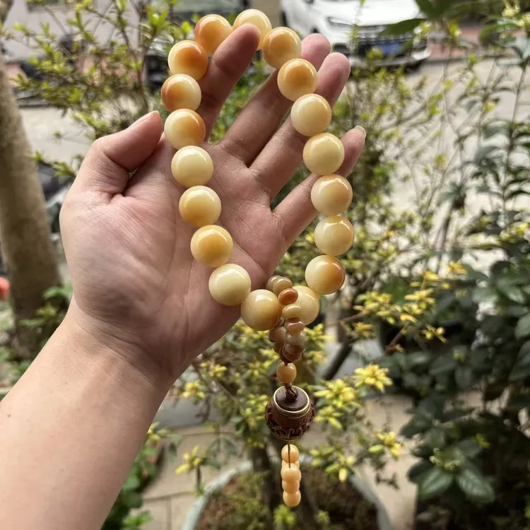 【日照金山】大尺寸风化菩提手持20mm左右跑环宫灯香囊盘玩念珠佛珠