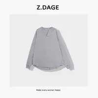 z.dage-‘韩范女主’时尚极简风多排扣设计显瘦款小V领T恤-25011