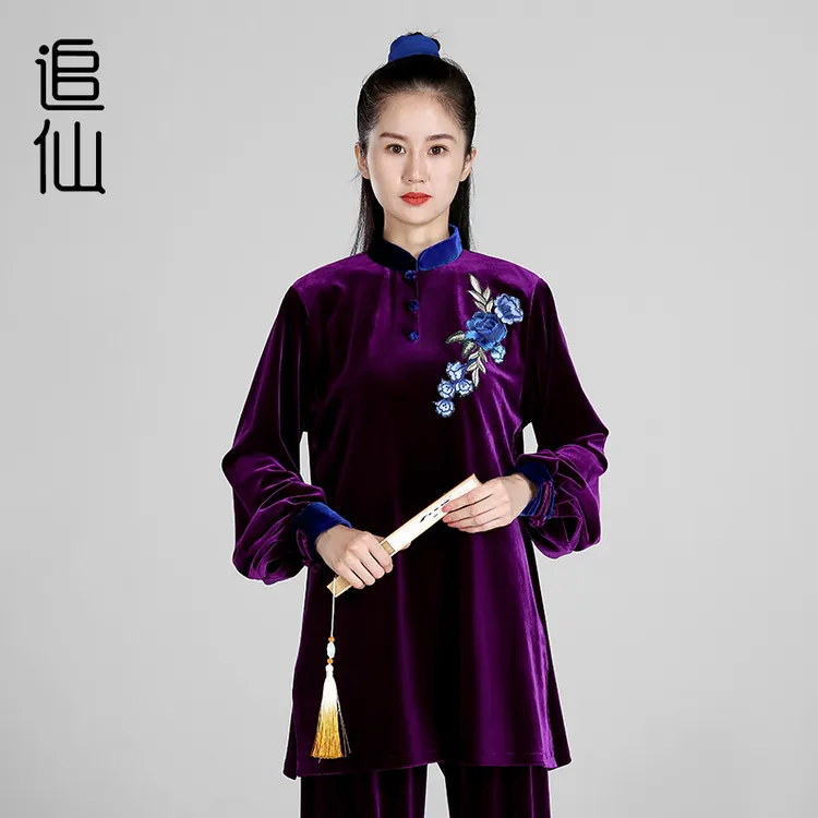 追仙太极秋冬新款保暖太极服南韩绒太极服练功服武术表演服