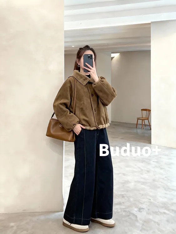 原版【懒洋洋】慵懒风一体毛毛外套女2025冬季新款复古休闲加绒上衣