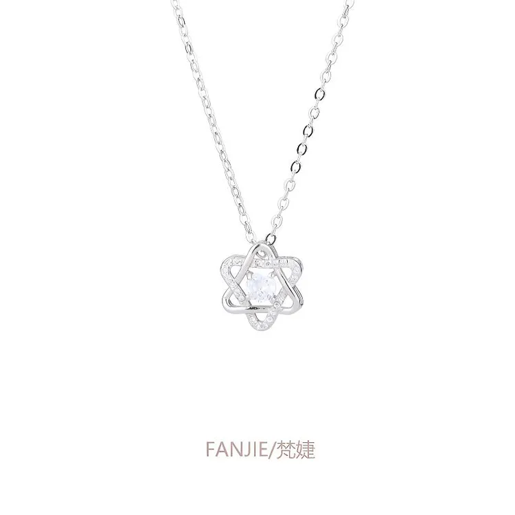 梵婕 钛钢锆石吊坠 镶嵌坠链带钻小众百搭手工甜美风层轻奢时尚