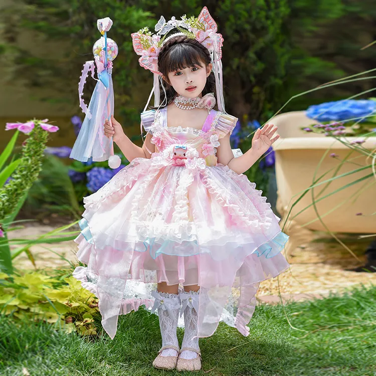 女童四季款美乐蒂洛丽塔蓬蓬公主裙秋季裙子宝宝生日礼服连衣裙