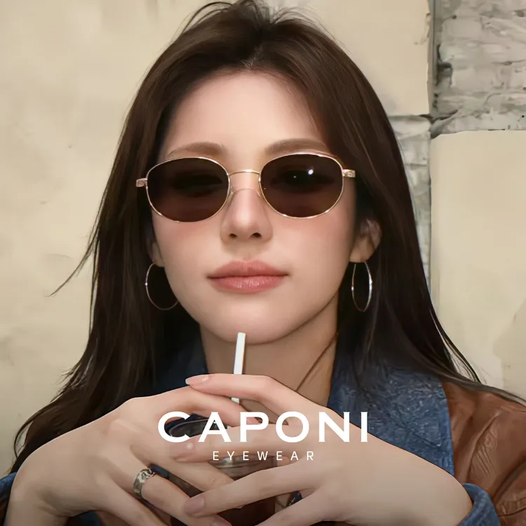 【千金镜】法式复古老钱风金属墨镜女款偏光椭圆猫眼太阳镜防紫外线商品图