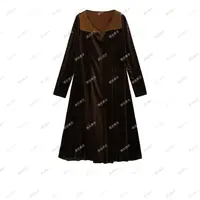 原创设计24-1424【秋风满袖】气质时尚复古轻奢设计感连衣裙