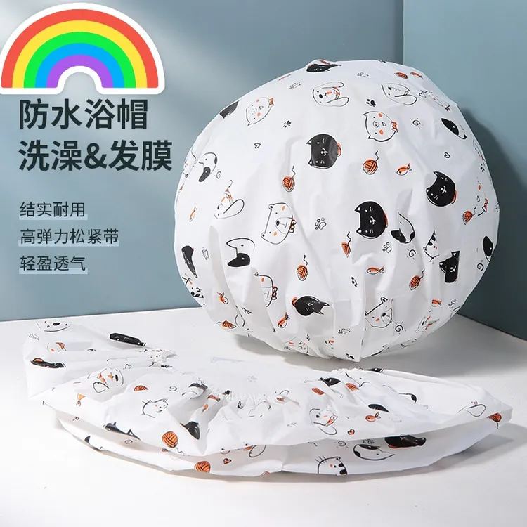 (浴帽捡漏福利)防水卡通防水浴帽女洗澡帽加厚防漏长发帽罩游泳帽
