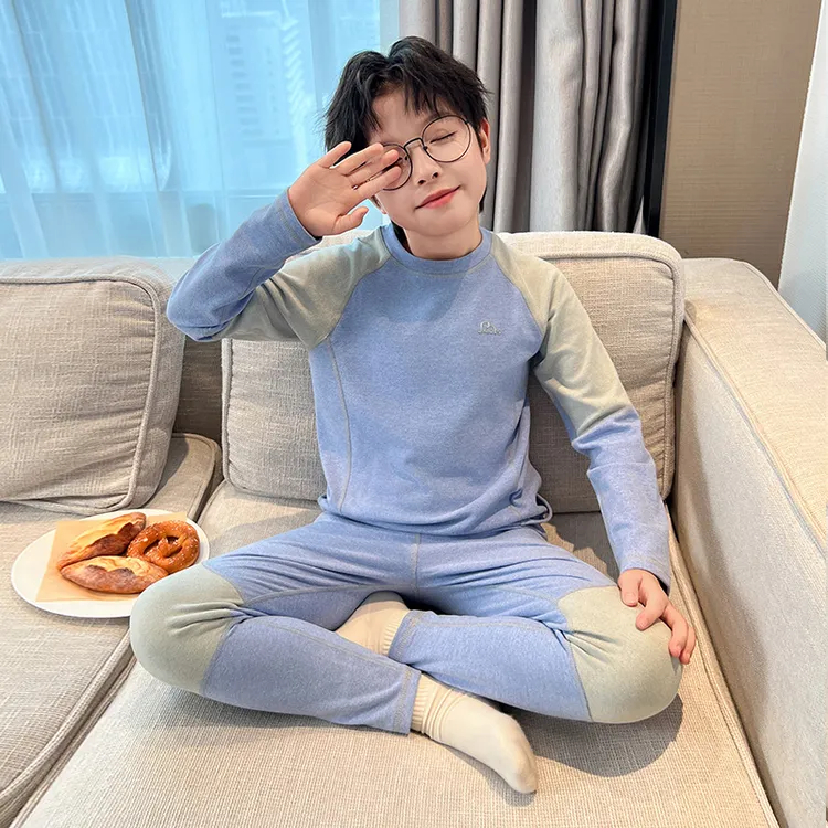 男童德绒保暖内衣套装秋冬款大童秋衣秋裤家居服儿童洋气加厚睡衣