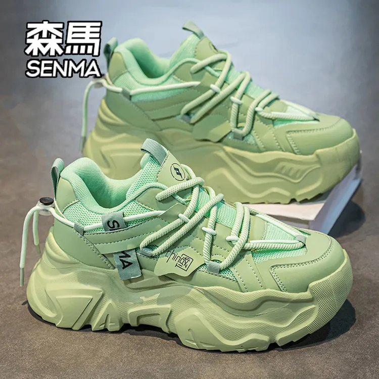 SENMA/森马男鞋2025新款秋季透气跑步运动鞋厚底增高老爹鞋子男款