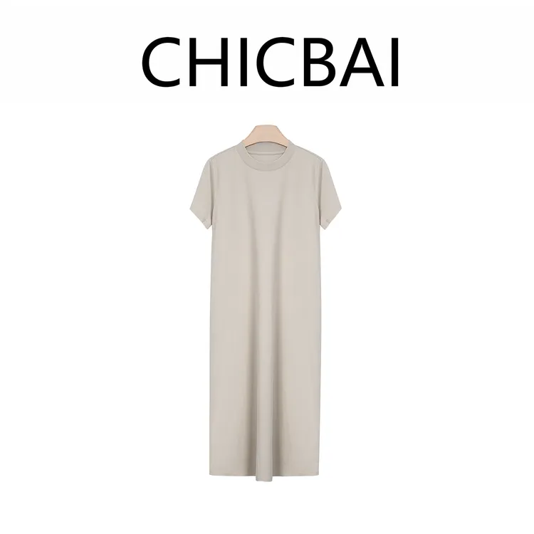 CHICBAI 棉柔晚风全棉极简亲肤松弛慵懒连衣裙