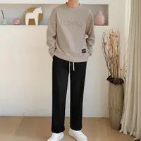 男士套装秋日系简约宽松卫衣搭配潮牌直筒裤男士休闲运动穿搭一套