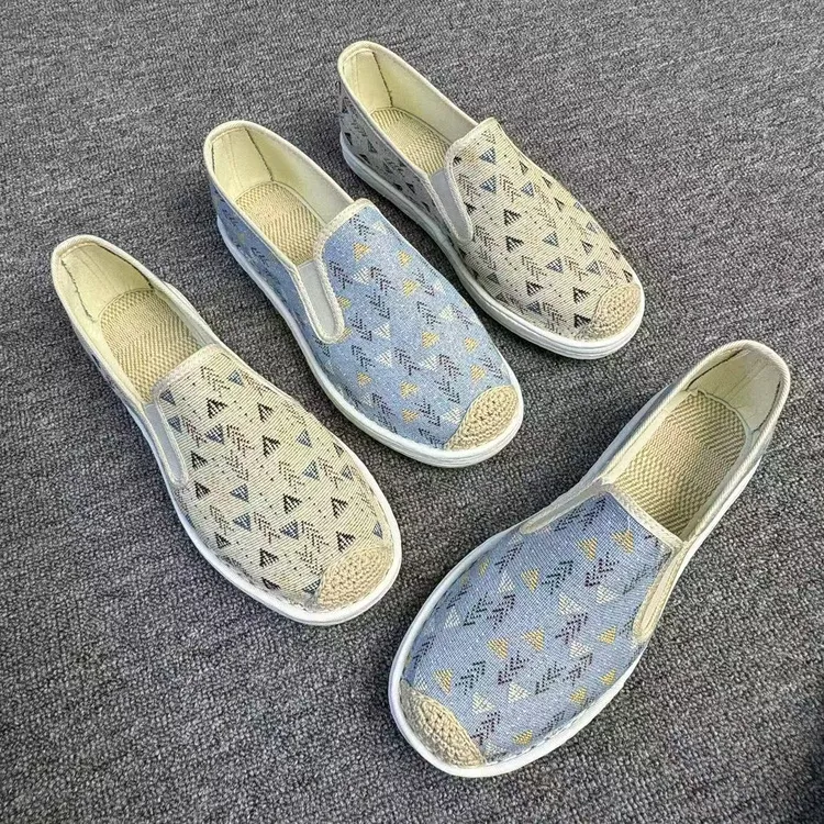 中国风夏季青年透气中老年男一脚蹬布鞋休闲鞋老北京布鞋男士布鞋